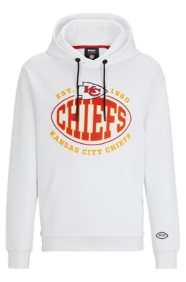 Hugo Boss Boss X Nfl Cotton-blend Hoodie With Collaborative Branding In Chiefs