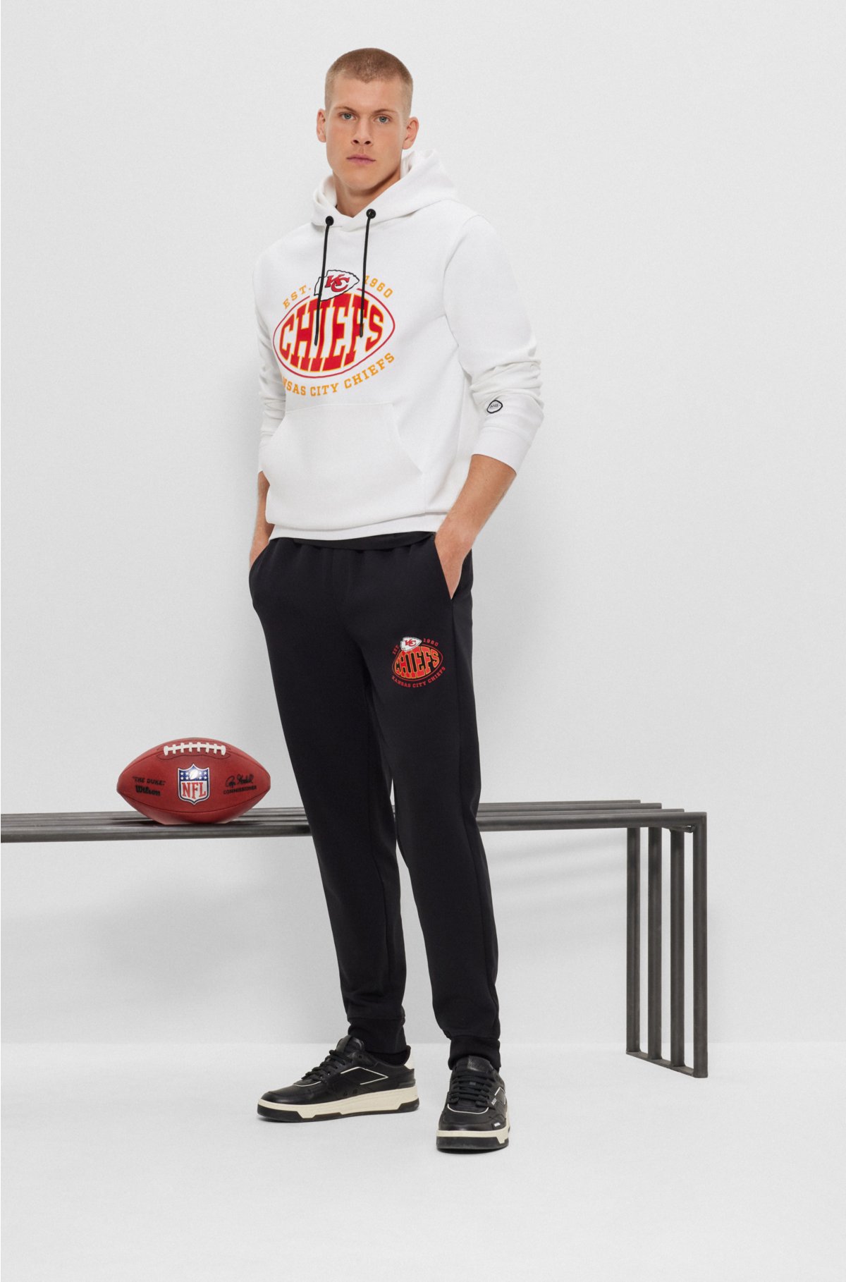  BOSS x NFL cotton-blend hoodie with collaborative branding, Chiefs