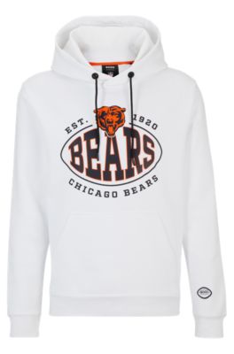 Shop Hugo Boss Boss X Nfl Cotton-blend Hoodie With Collaborative Branding In Bears