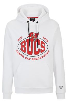 Shop Hugo Boss Boss X Nfl Cotton-blend Hoodie With Collaborative Branding In Bucs