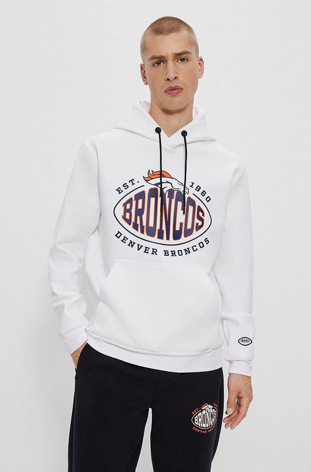  BOSS x NFL cotton-blend hoodie with collaborative branding, Broncos