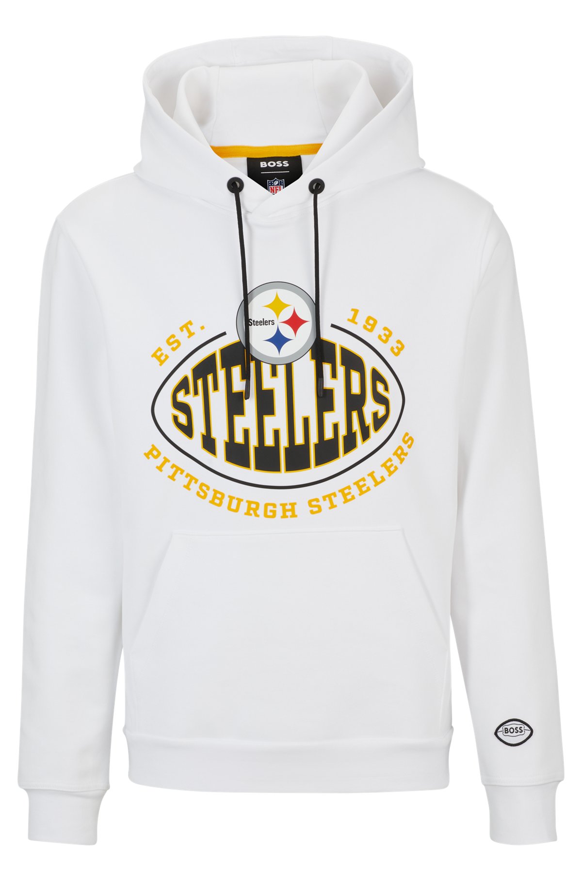  BOSS x NFL cotton-blend hoodie with collaborative branding, Steelers