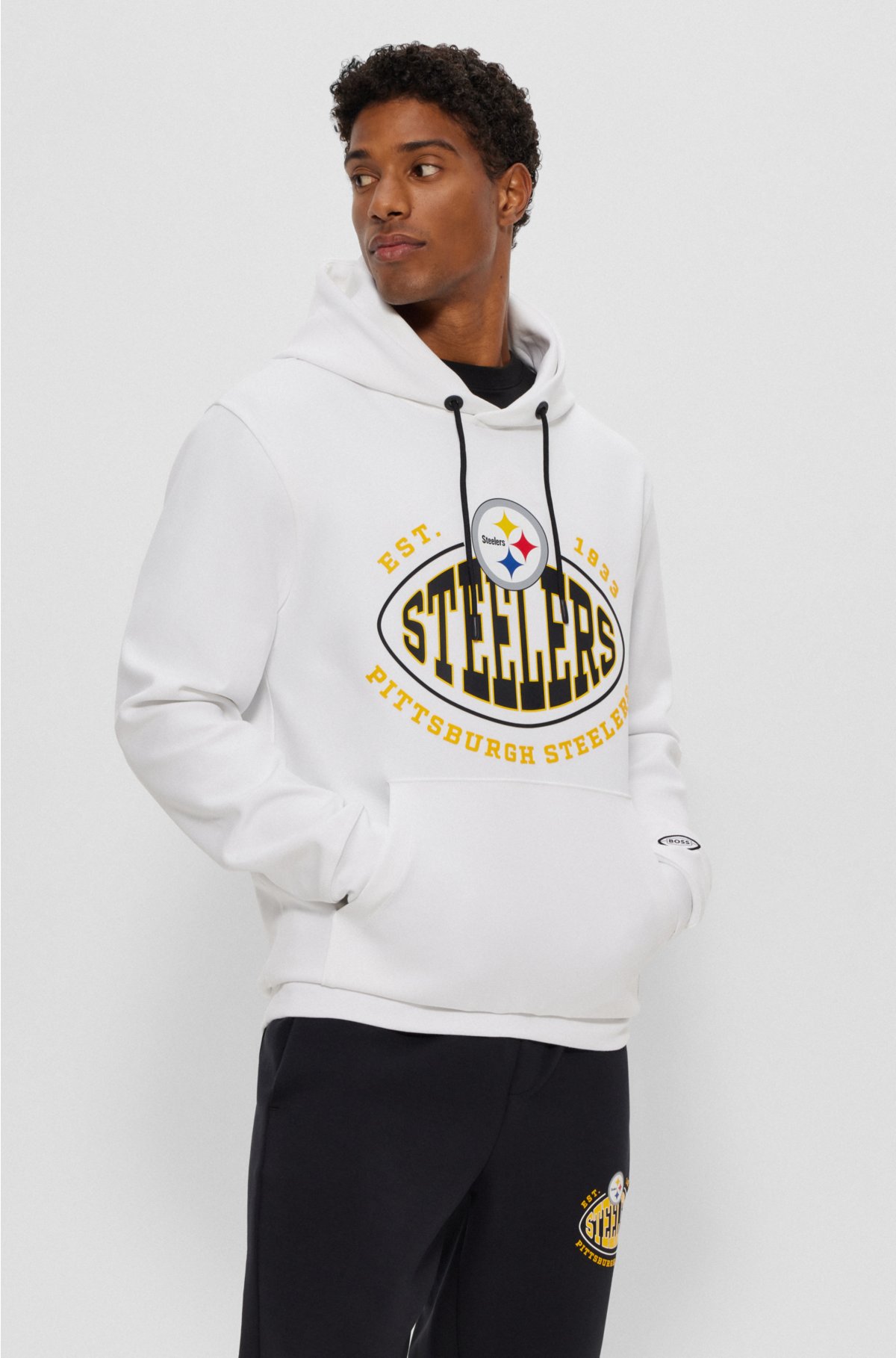 BOSS - BOSS x NFL cotton-blend hoodie with collaborative branding