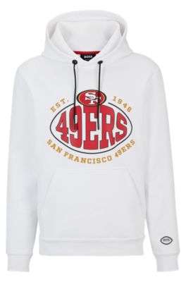 Hugo Boss Boss X Nfl Cotton-blend Hoodie With Collaborative Branding In 49ers