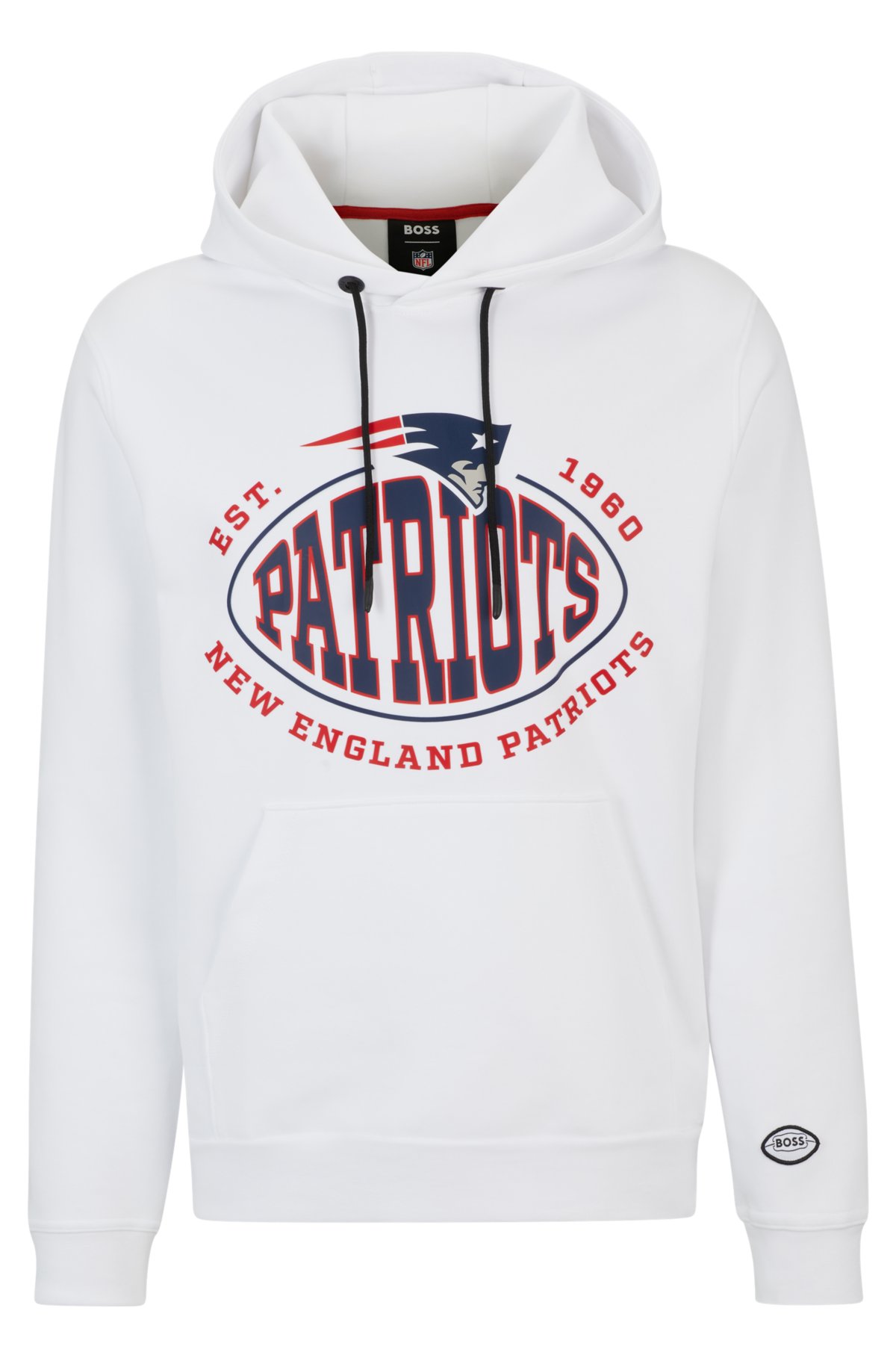 Boss x NFL Cotton-Blend Hoodie with Collaborative branding- Patriots | Men's Tracksuits Size XL