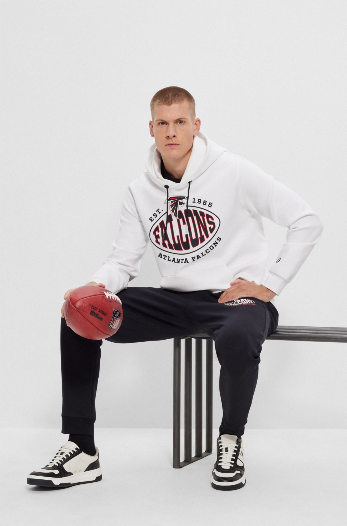  BOSS x NFL cotton-blend hoodie with collaborative branding, Falcons
