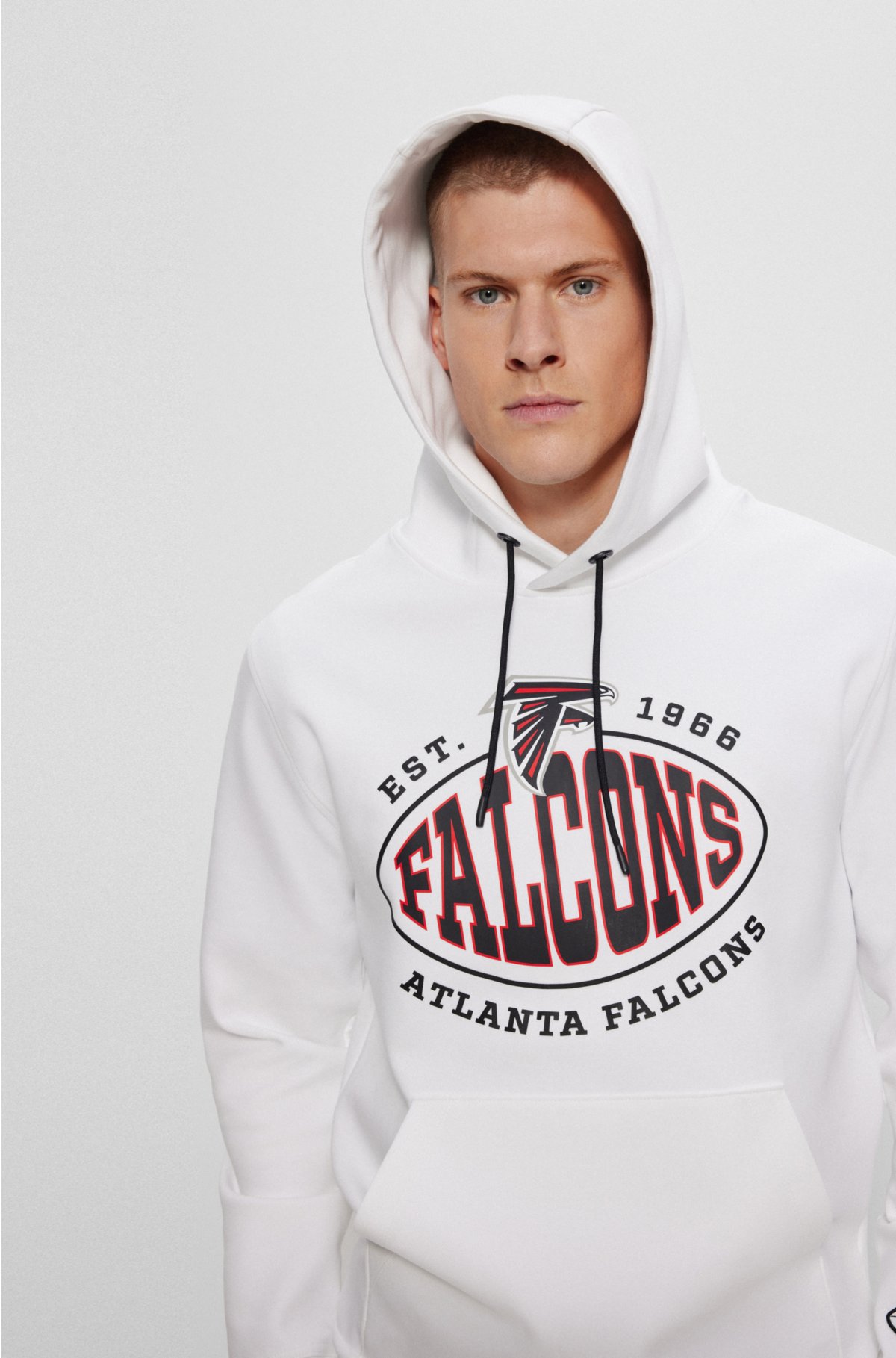  BOSS x NFL cotton-blend hoodie with collaborative branding, Falcons