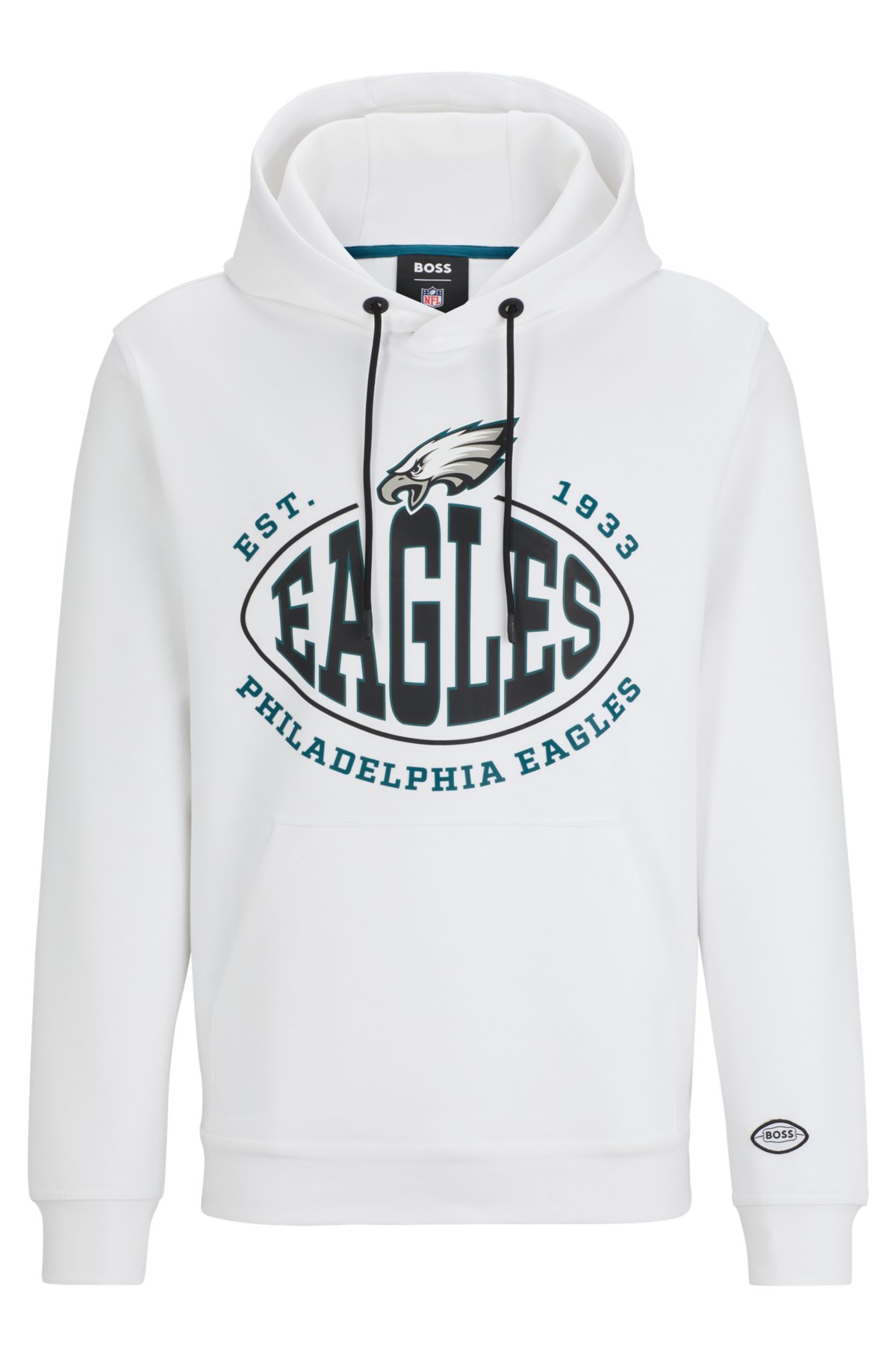 Boss x NFL Cotton-Blend Hoodie with Collaborative branding- Eagles | Men's Tracksuits Size S