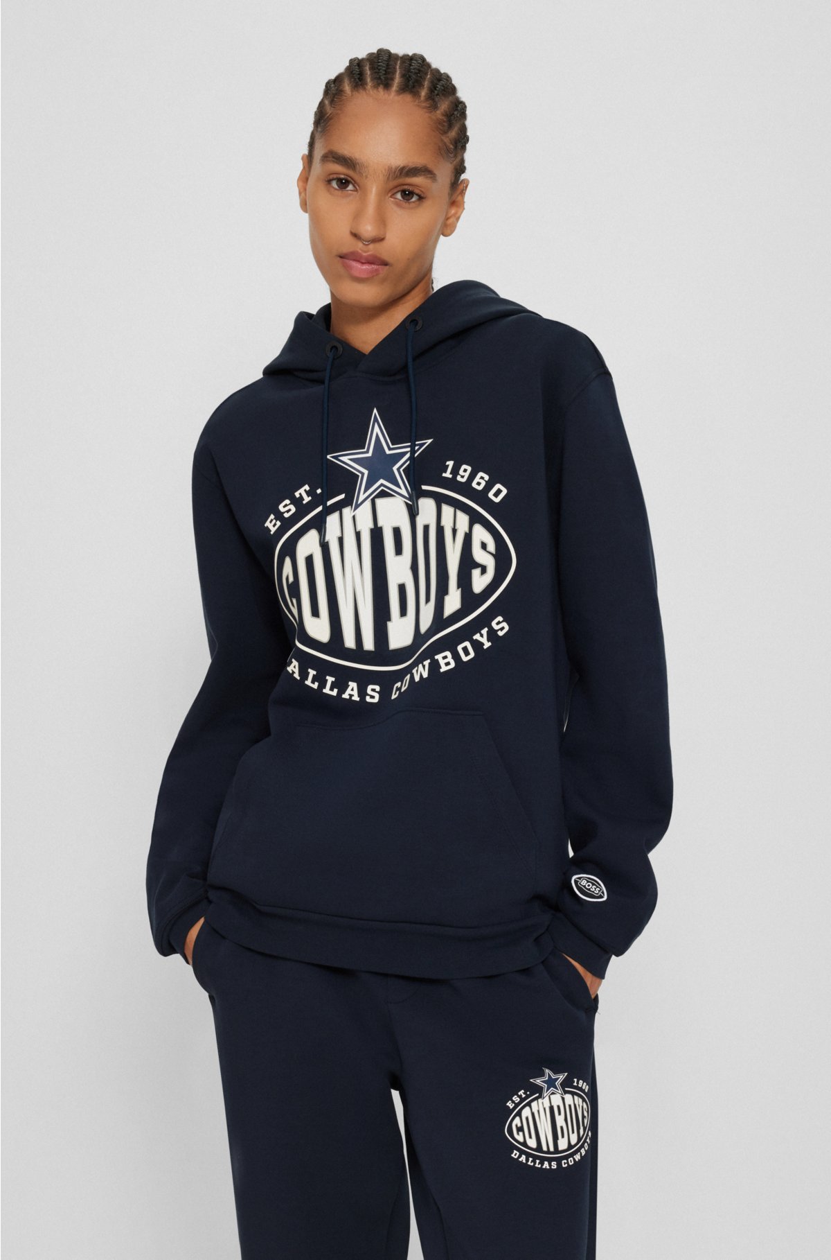 BOSS x NFL cotton-blend hoodie with collaborative branding, Cowboys