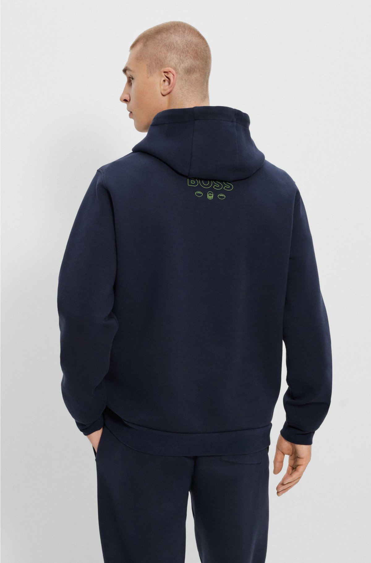  BOSS x NFL cotton-blend hoodie with collaborative branding, Seahawks