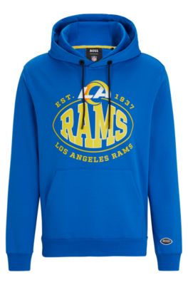 Shop Hugo Boss Boss X Nfl Cotton-blend Hoodie With Collaborative Branding In Rams