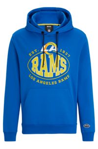  Sweat à capuche BOSS x NFL en coton mélangé avec logo du partenariat, Rams
