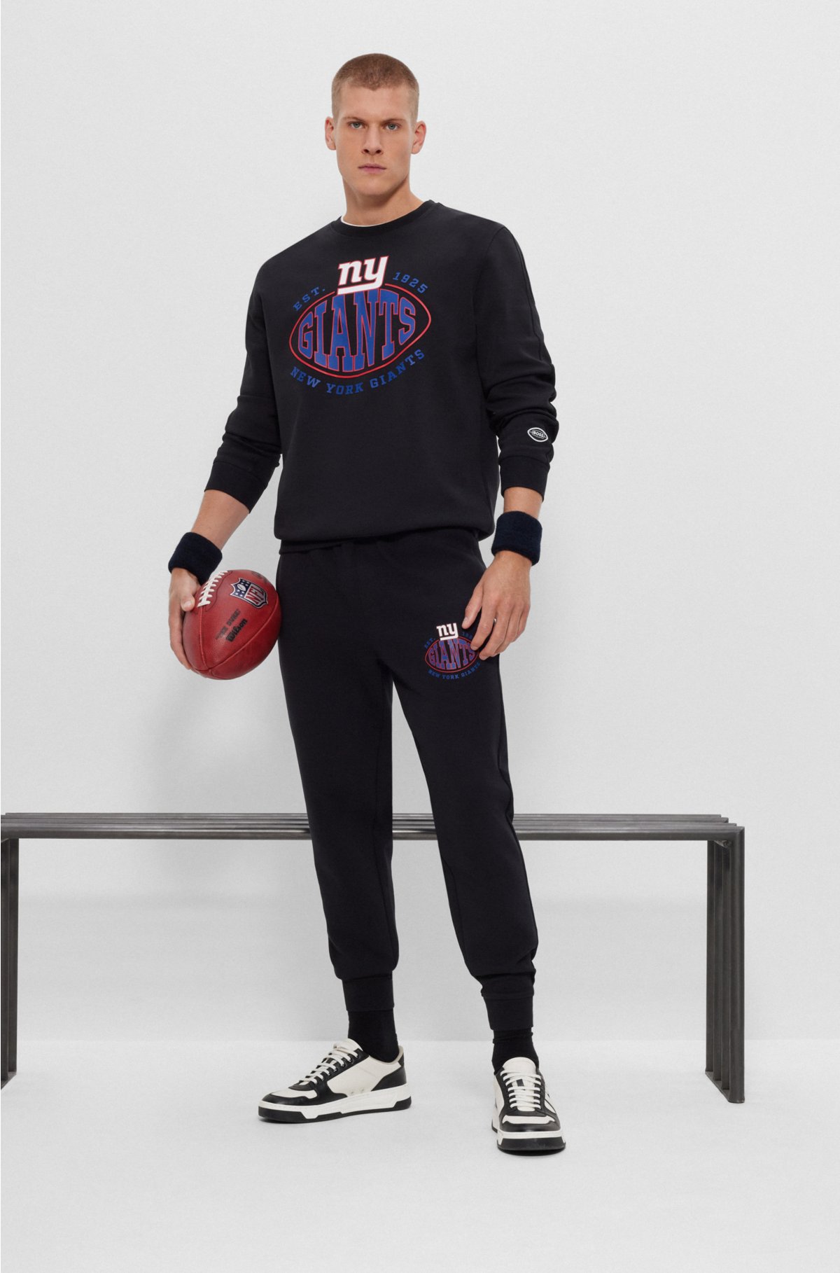 BOSS x NFL cotton-blend sweatshirt with collaborative branding, Giants