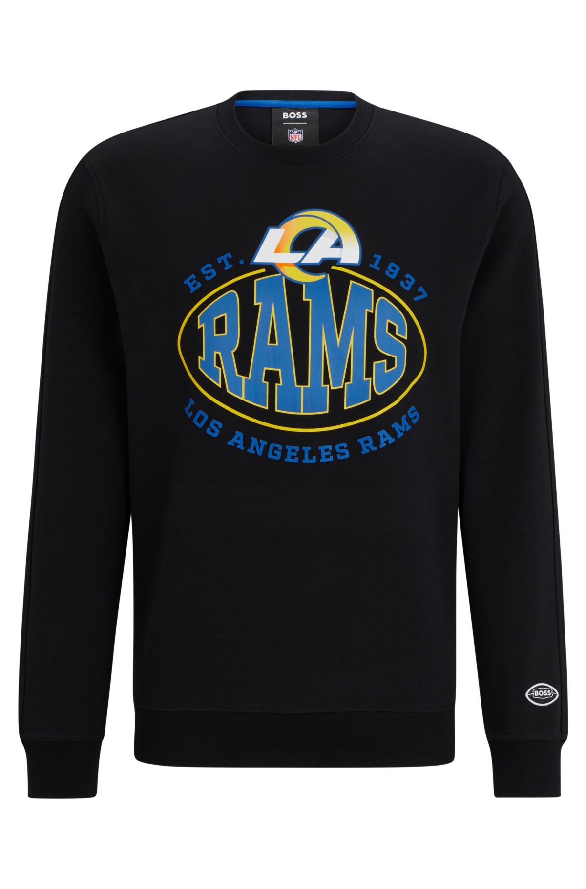 Boss Men's x NFL Los Angeles Rams Crewneck Sweatshirt - Black - Size XX Large