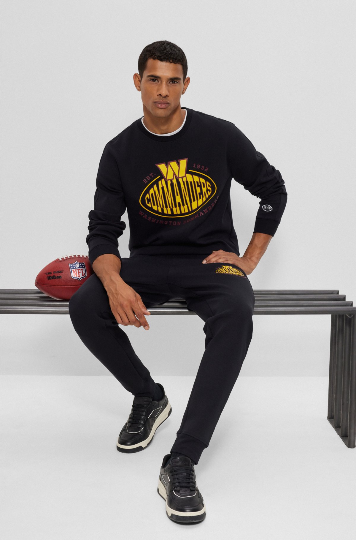 BOSS x NFL cotton-blend sweatshirt with collaborative branding, Commanders