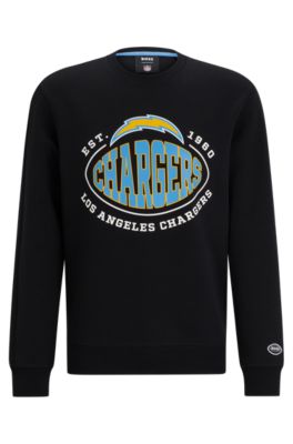 Shop Hugo Boss Boss X Nfl Cotton-blend Sweatshirt With Collaborative Branding In Chargers