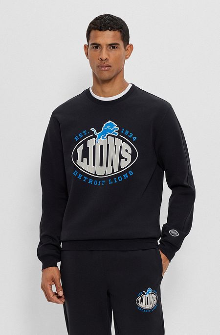 BOSS x NFL cotton-blend sweatshirt with collaborative branding, Lions