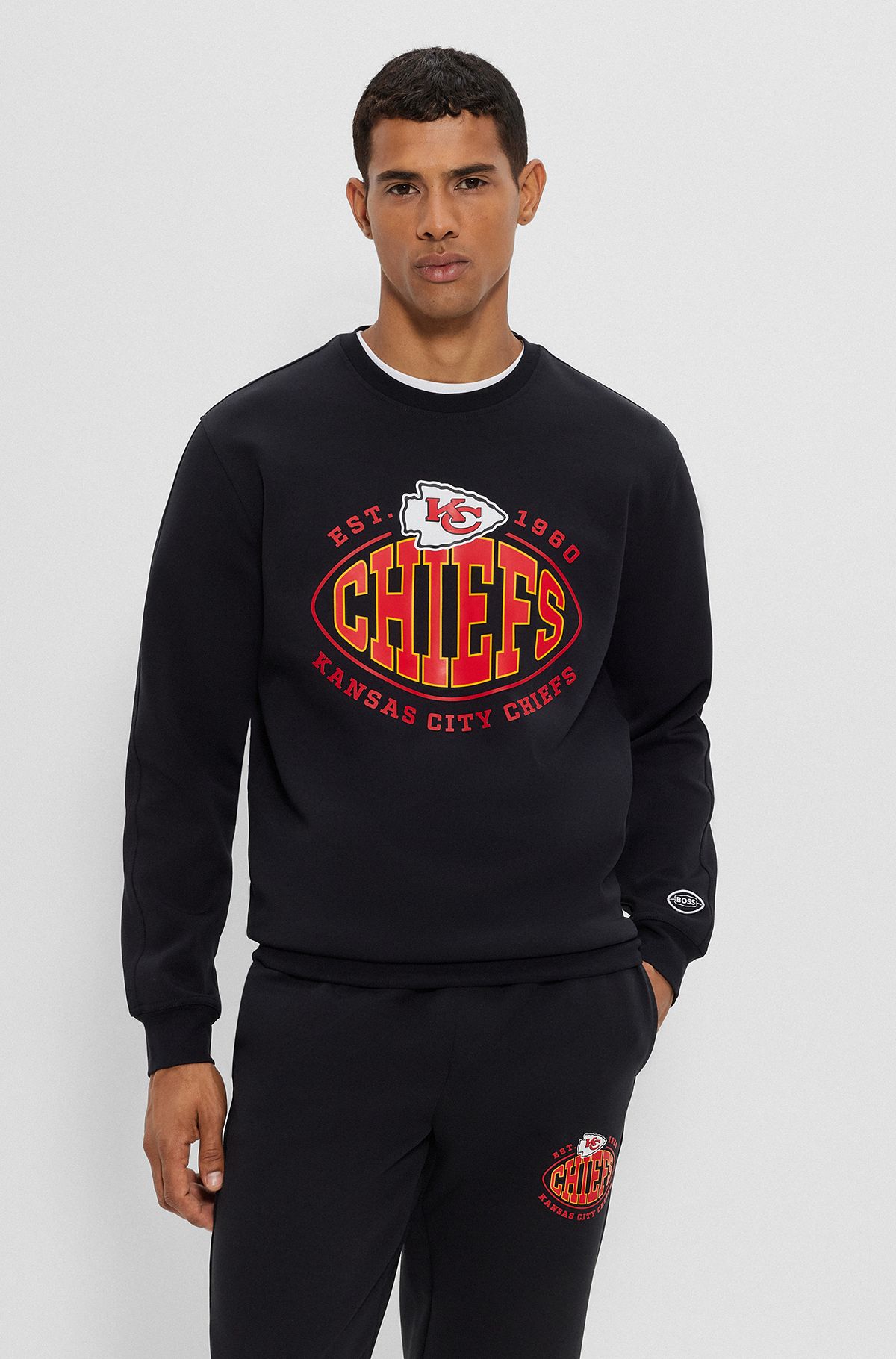 BOSS x NFL cotton-blend sweatshirt with collaborative branding, Chiefs