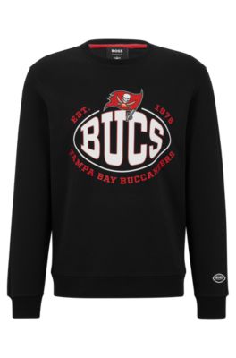 Shop Hugo Boss Boss X Nfl Cotton-blend Sweatshirt With Collaborative Branding In Bucs