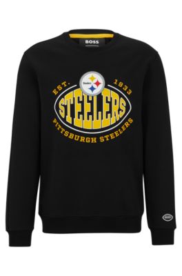 Hugo Boss Boss X Nfl Cotton-blend Sweatshirt With Collaborative Branding In Steelers