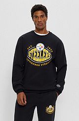BOSS x NFL cotton-blend sweatshirt with collaborative branding, Steelers