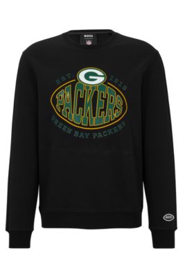 Shop Hugo Boss Boss X Nfl Cotton-blend Sweatshirt With Collaborative Branding In Packers