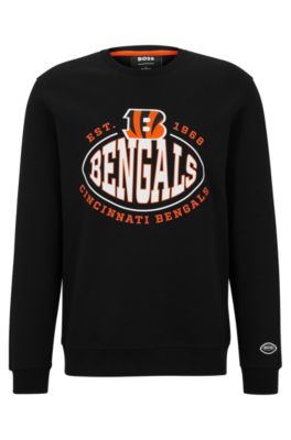 Hugo Boss Boss X Nfl Cotton-blend Sweatshirt With Collaborative Branding In Bengals