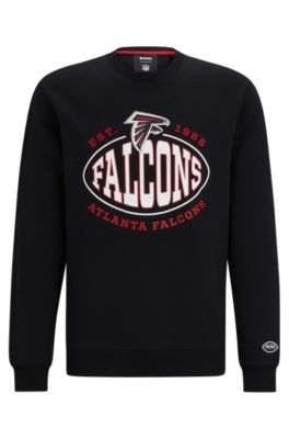 Shop Hugo Boss Boss X Nfl Cotton-blend Sweatshirt With Collaborative Branding In Falcons