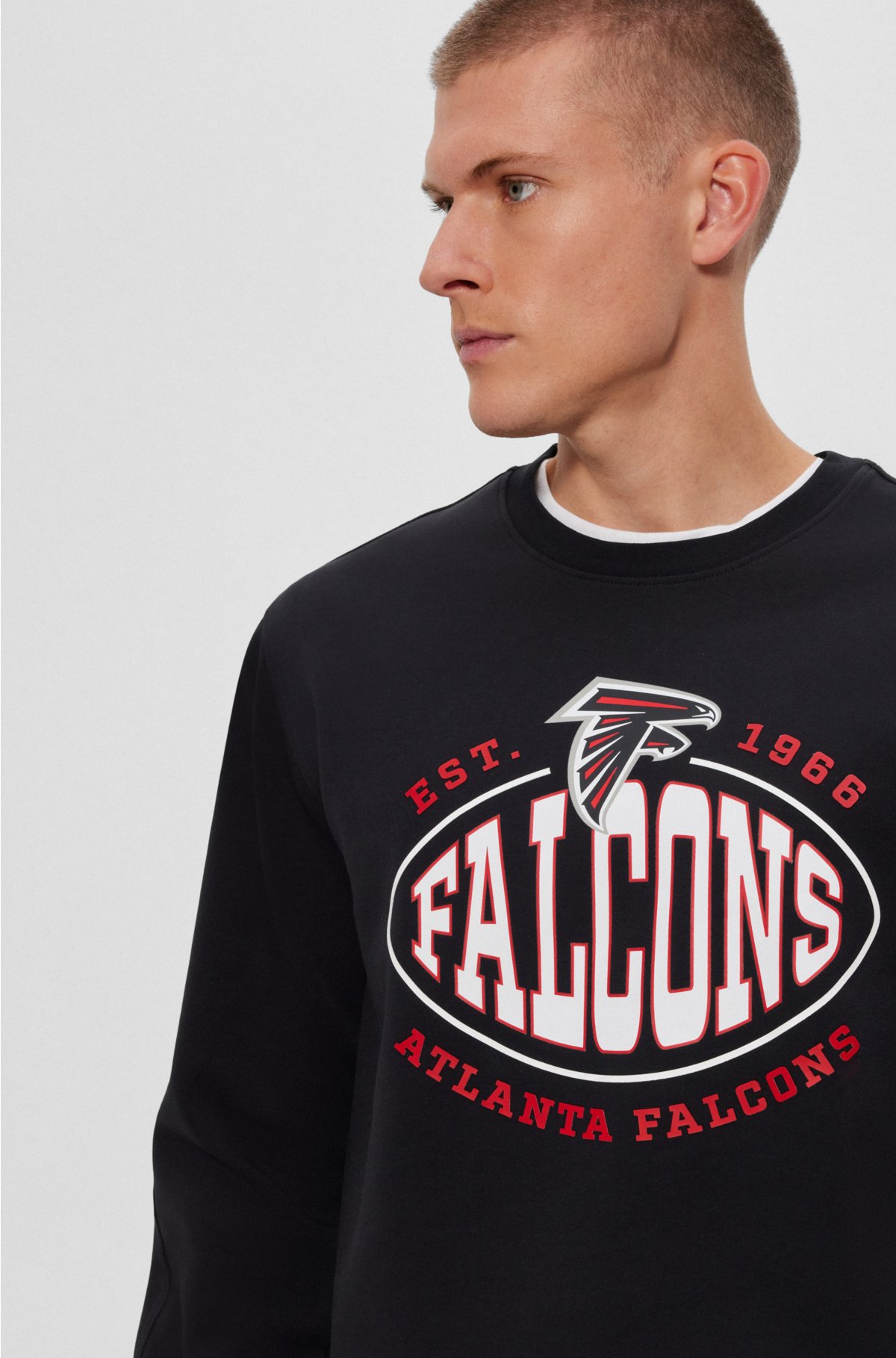 BOSS x NFL cotton-blend sweatshirt with collaborative branding, Falcons