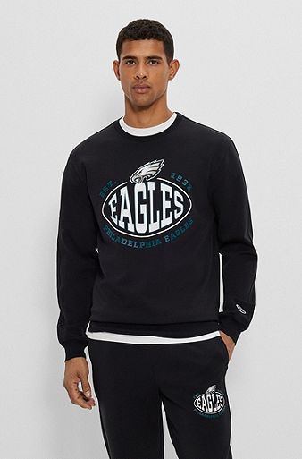 Sweat en coton mélangé BOSS x NFL avec logos du partenariat, Eagles