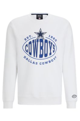 Shop Hugo Boss Boss X Nfl Cotton-blend Sweatshirt With Collaborative Branding In Cowboys