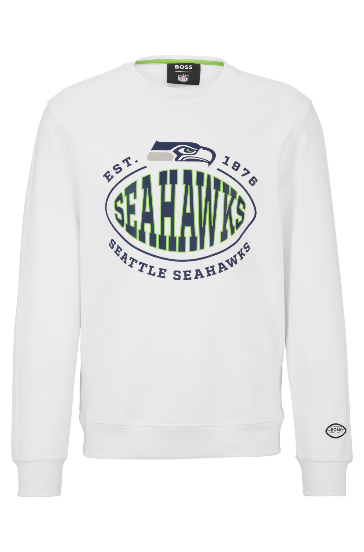 BOSS x NFL cotton-blend sweatshirt with collaborative branding, Seahawks