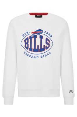 Shop Hugo Boss Boss X Nfl Cotton-blend Sweatshirt With Collaborative Branding In Bills