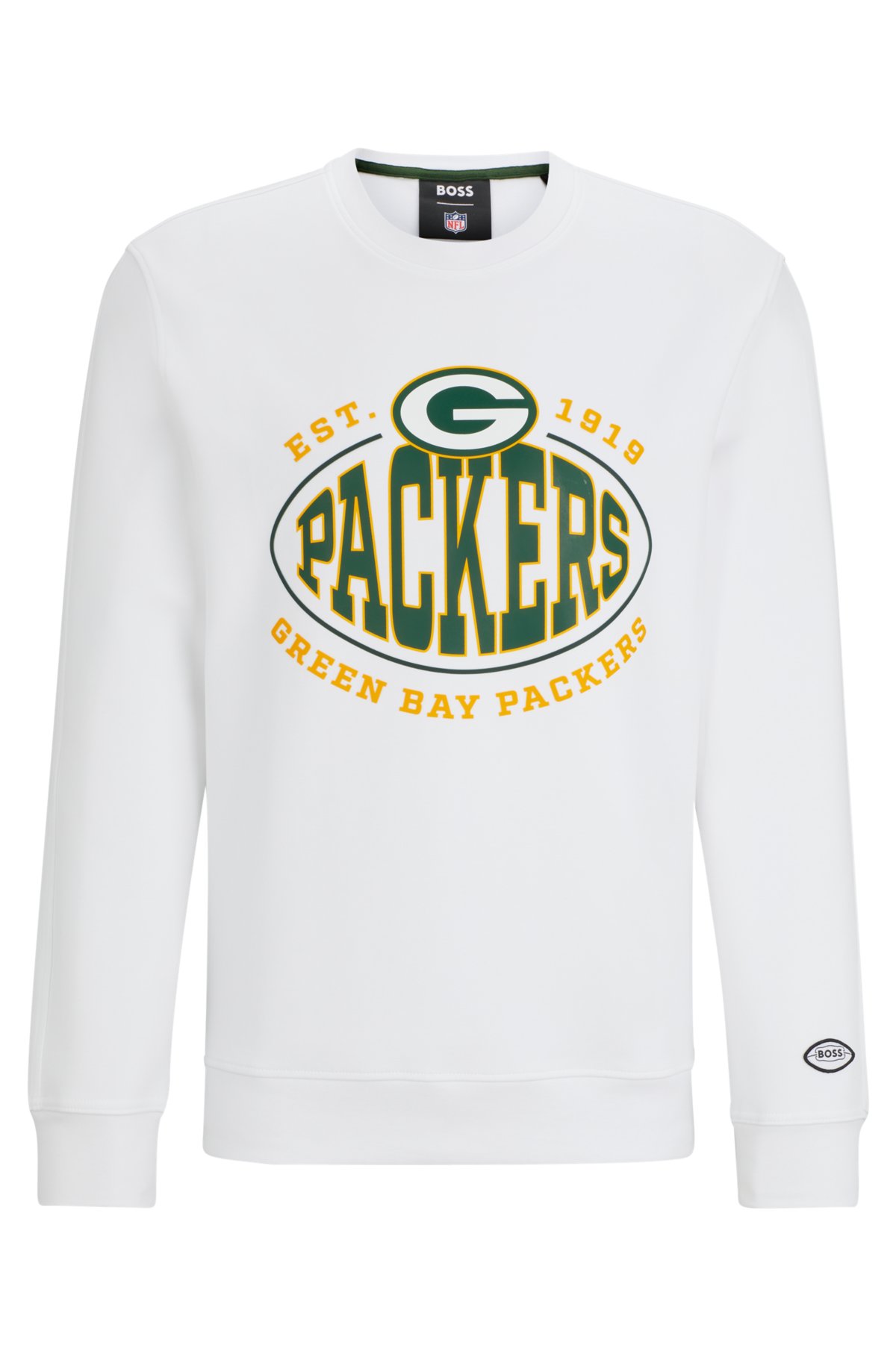 Boss x NFL Cotton-Blend Sweatshirt with Collaborative branding- Packers | Men's Tracksuits Size XL