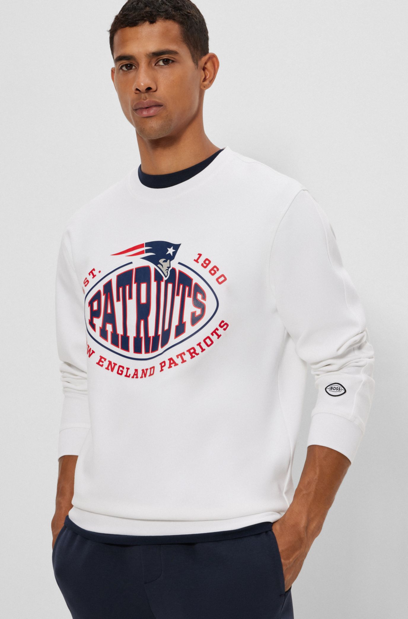 New Era NFL Grey Crew Neck Sweatshirt: