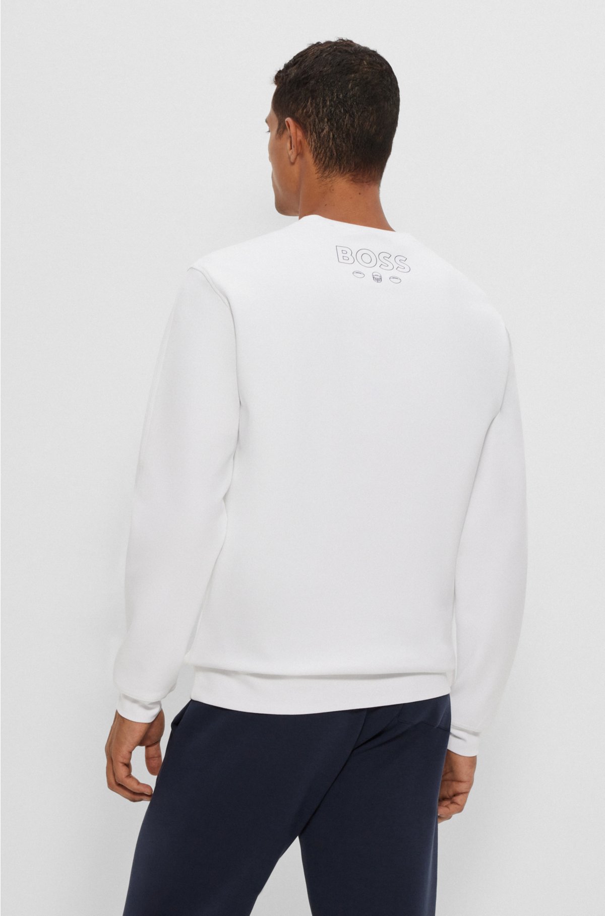 BOSS x NFL cotton-blend sweatshirt with collaborative branding, Patriots