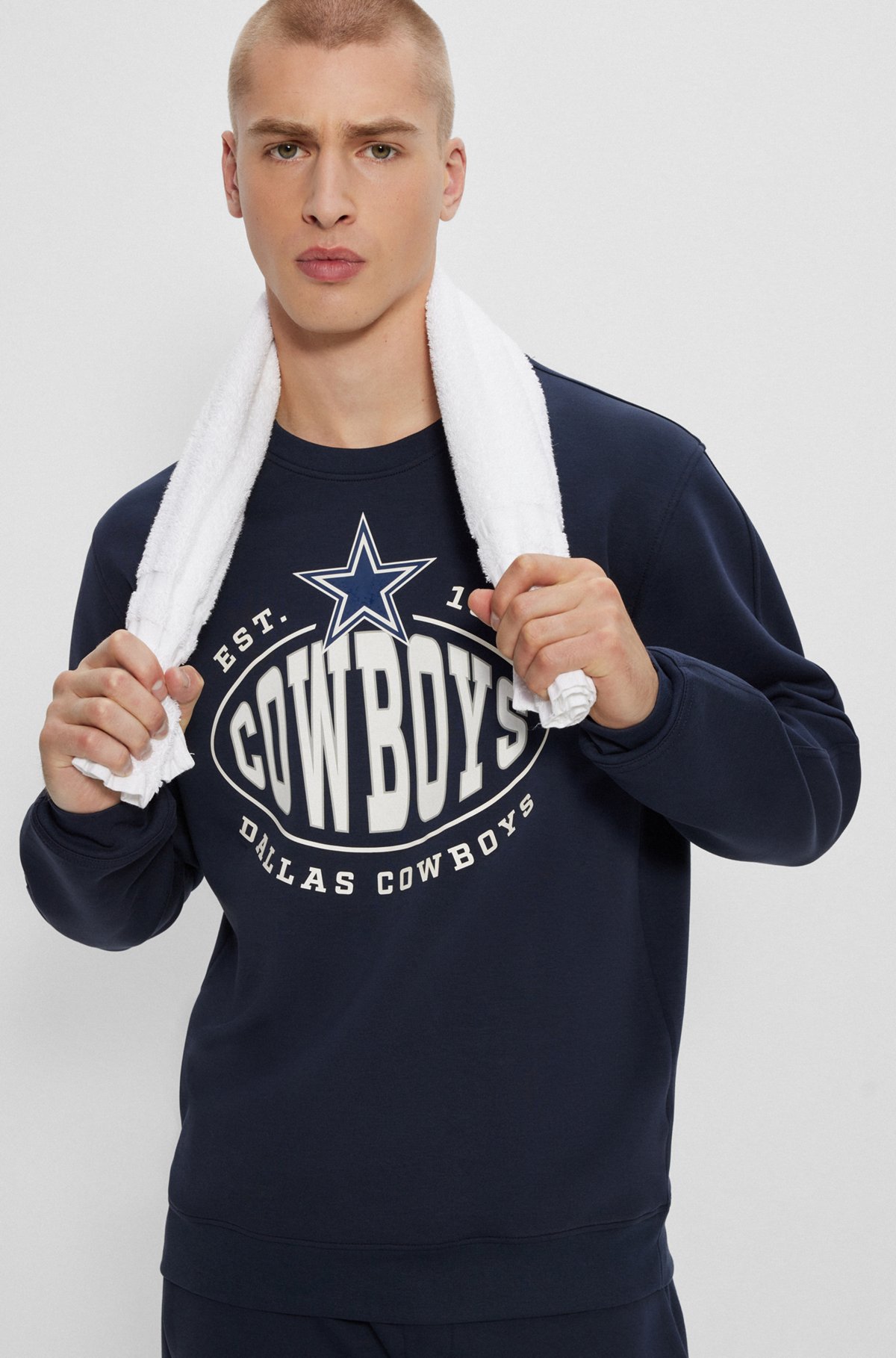 BOSS x NFL cotton-blend sweatshirt with collaborative branding, Cowboys