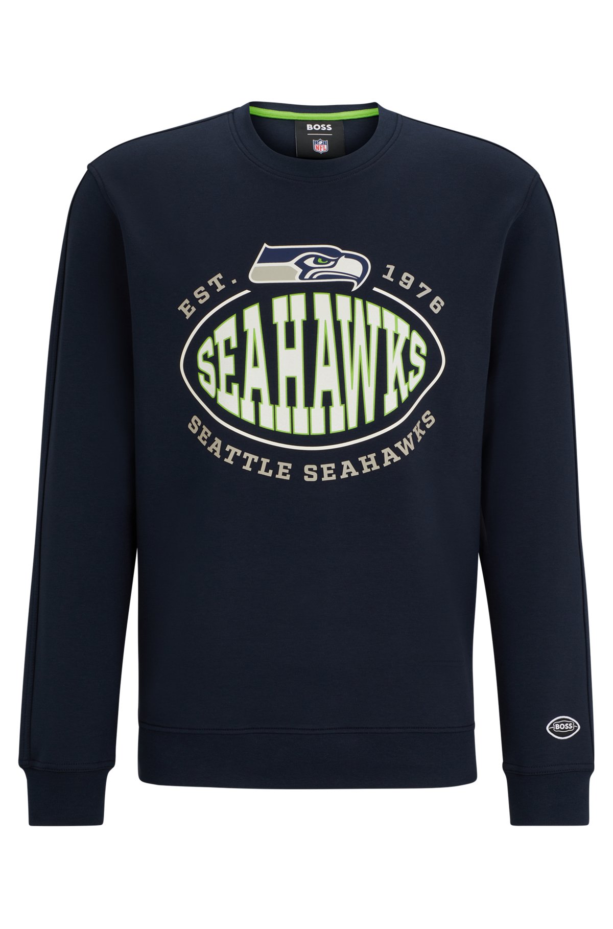 Sweat en coton mélangé BOSS x NFL avec logos du partenariat, Seahawks