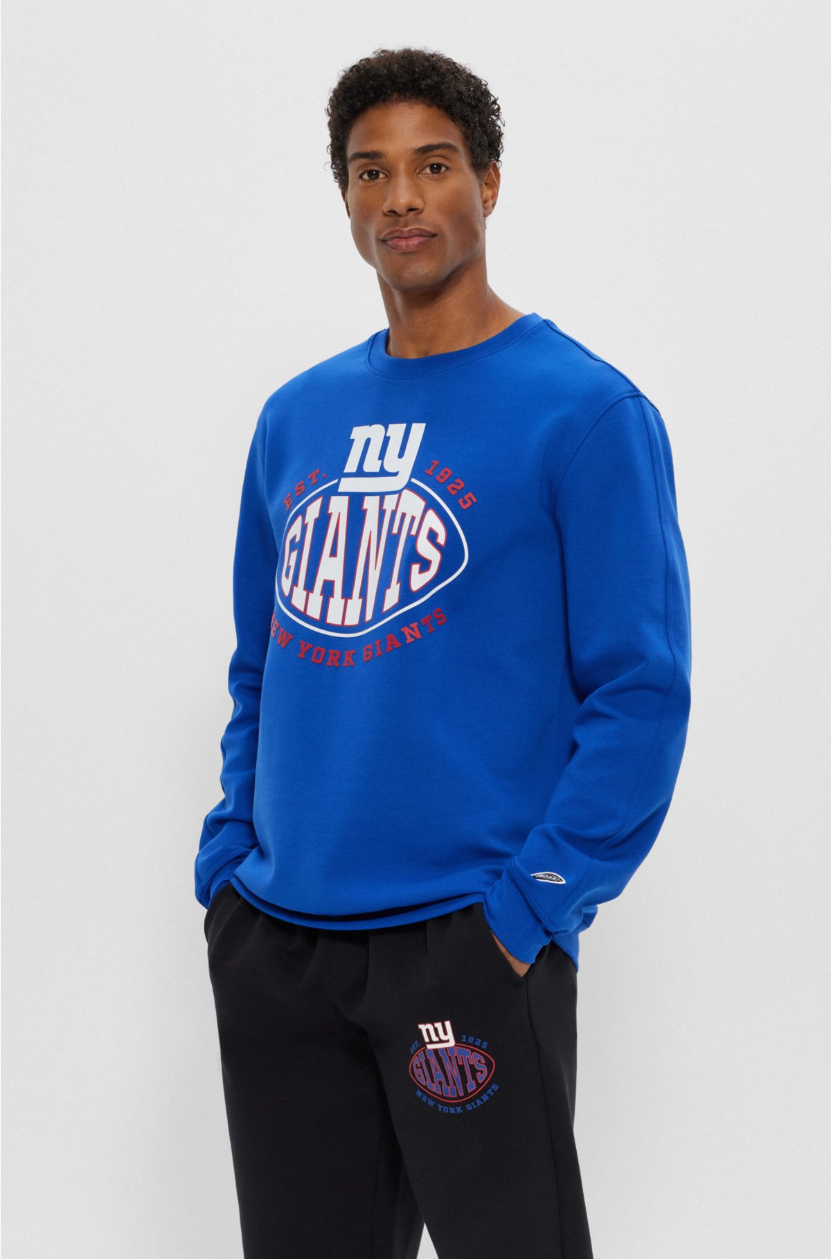 BOSS x NFL cotton-blend sweatshirt with collaborative branding, Giants