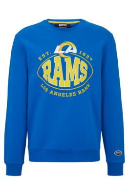 Shop Hugo Boss Boss X Nfl Cotton-blend Sweatshirt With Collaborative Branding In Rams