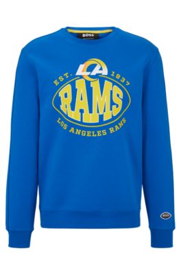 Boss Men's Boss x NFL Cotton-Blend Sweatshirt with Collaborative Branding - Rams Bright Blue - Size Medium