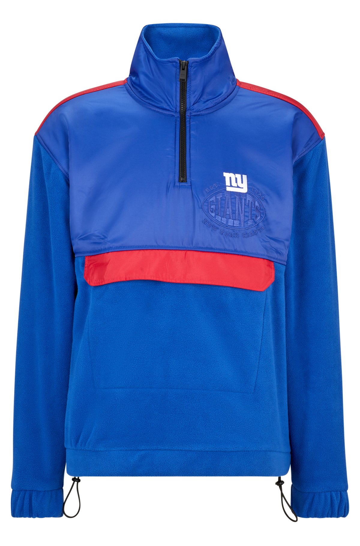  BOSS x NFL zip-neck sweatshirt with collaborative branding, Giants