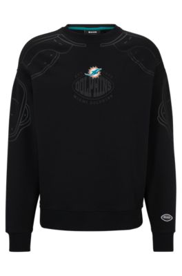 Hugo Boss Boss X Nfl Cotton-blend Sweatshirt With Collaborative Branding In Dolphins