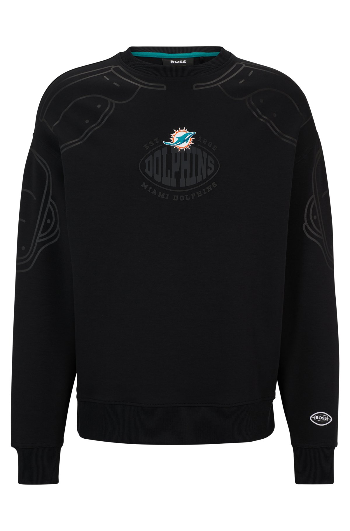 BOSS x NFL cotton-blend sweatshirt with collaborative branding, Dolphins
