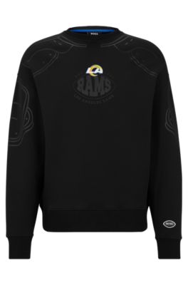 Shop Hugo Boss Boss X Nfl Cotton-blend Sweatshirt With Collaborative Branding In Rams