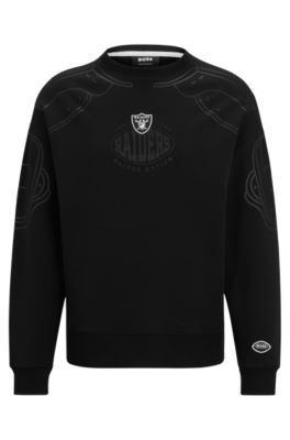 Shop Hugo Boss Boss X Nfl Cotton-blend Sweatshirt With Collaborative Branding In Raiders