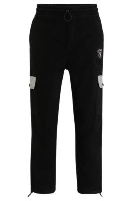 Shop Hugo Boss Boss X Nfl Fleece Tracksuit Bottoms With Collaborative Branding In Raiders