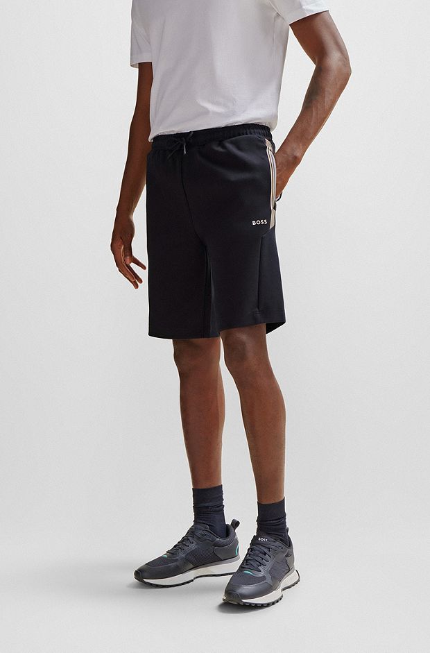 Shorts with logo print, Dark Blue