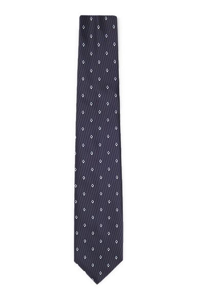 Cravate en jacquard de soie à motif moderne, Bleu foncé