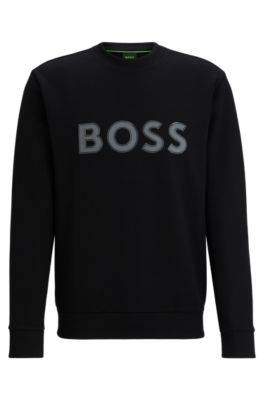 Hugo boss logo sweatshirt on sale black